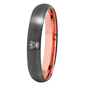 33rd Degree Scottish Rite Ring - Wings Up Gunmetal With Rose Gold Tungsten - Bricks Masons