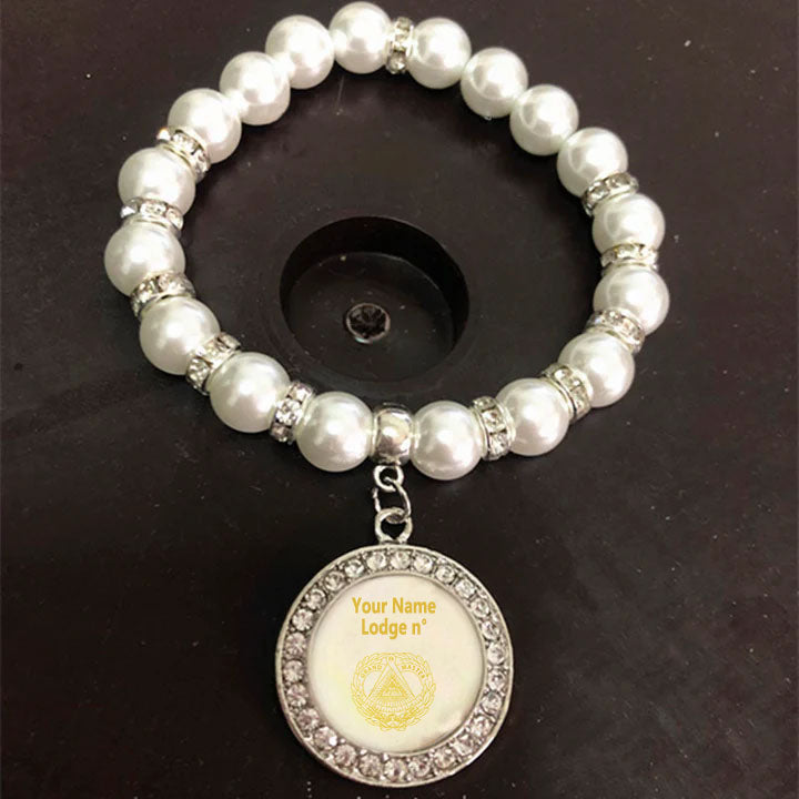 Grand Master Blue Lodge Bracelet - Gold and White - Bricks Masons