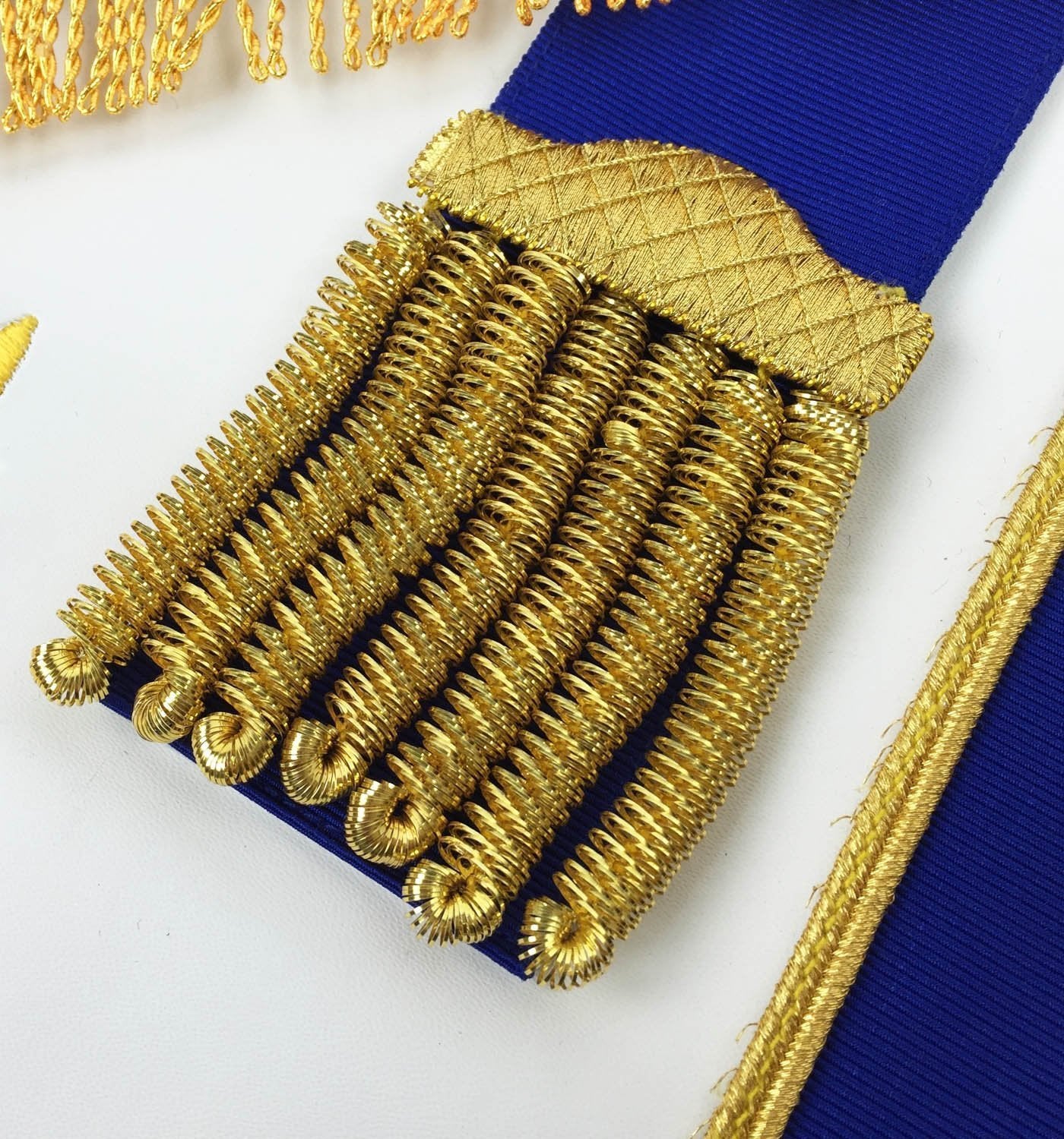 Master Mason Blue Lodge Regalia Set - Royal Blue & Gold Machine Embroidery - Bricks Masons