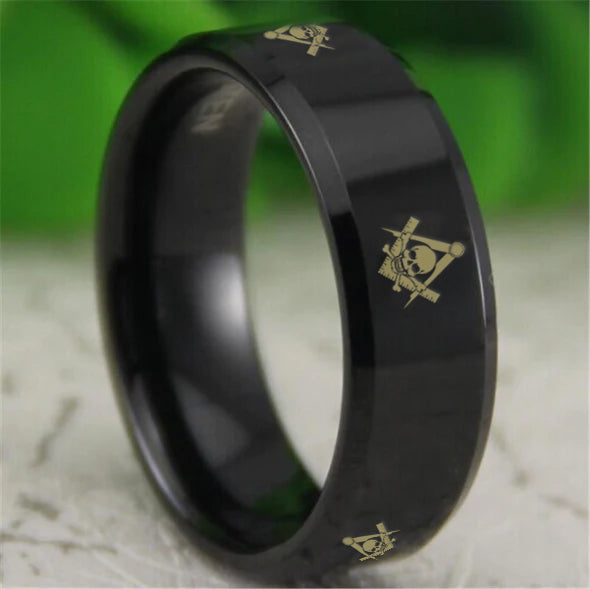 Widows Sons Ring - Reverse Comfort Fit Tungsten - Bricks Masons