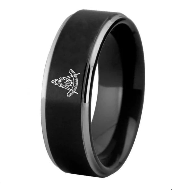 Past Master Blue Lodge California Regulation Ring - High Quality Tungsten - Bricks Masons