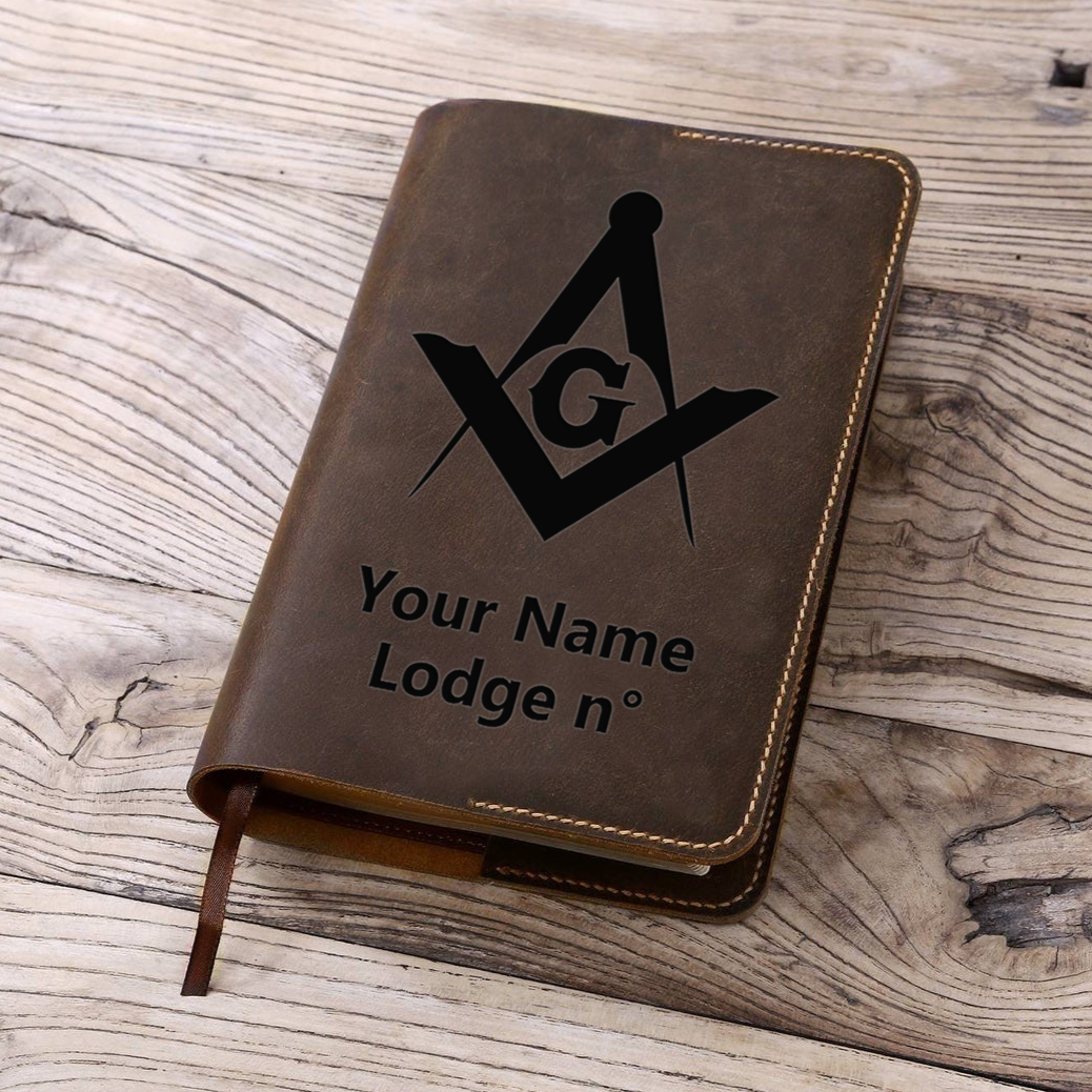 Master Mason Blue Lodge Book Cover - Leather - Bricks Masons