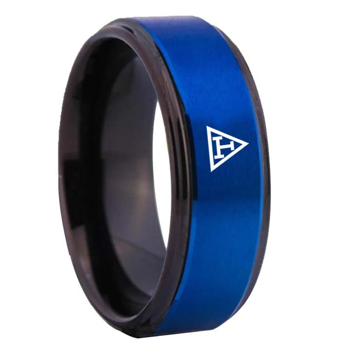 Royal Arch Chapter Ring - Blue Tungsten - Bricks Masons