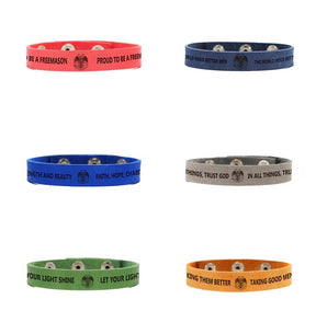 32nd Degree Scottish Rite Bracelet - Wings Down Various Leather Colors - Bricks Masons