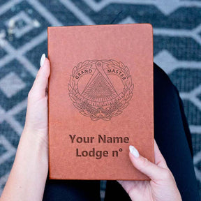 Grand Master Blue Lodge Journal - Brown Faux Leather - Bricks Masons