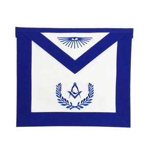 Junior Deacon Blue Lodge Officer Apron - Royal Blue with Wreath - Bricks Masons