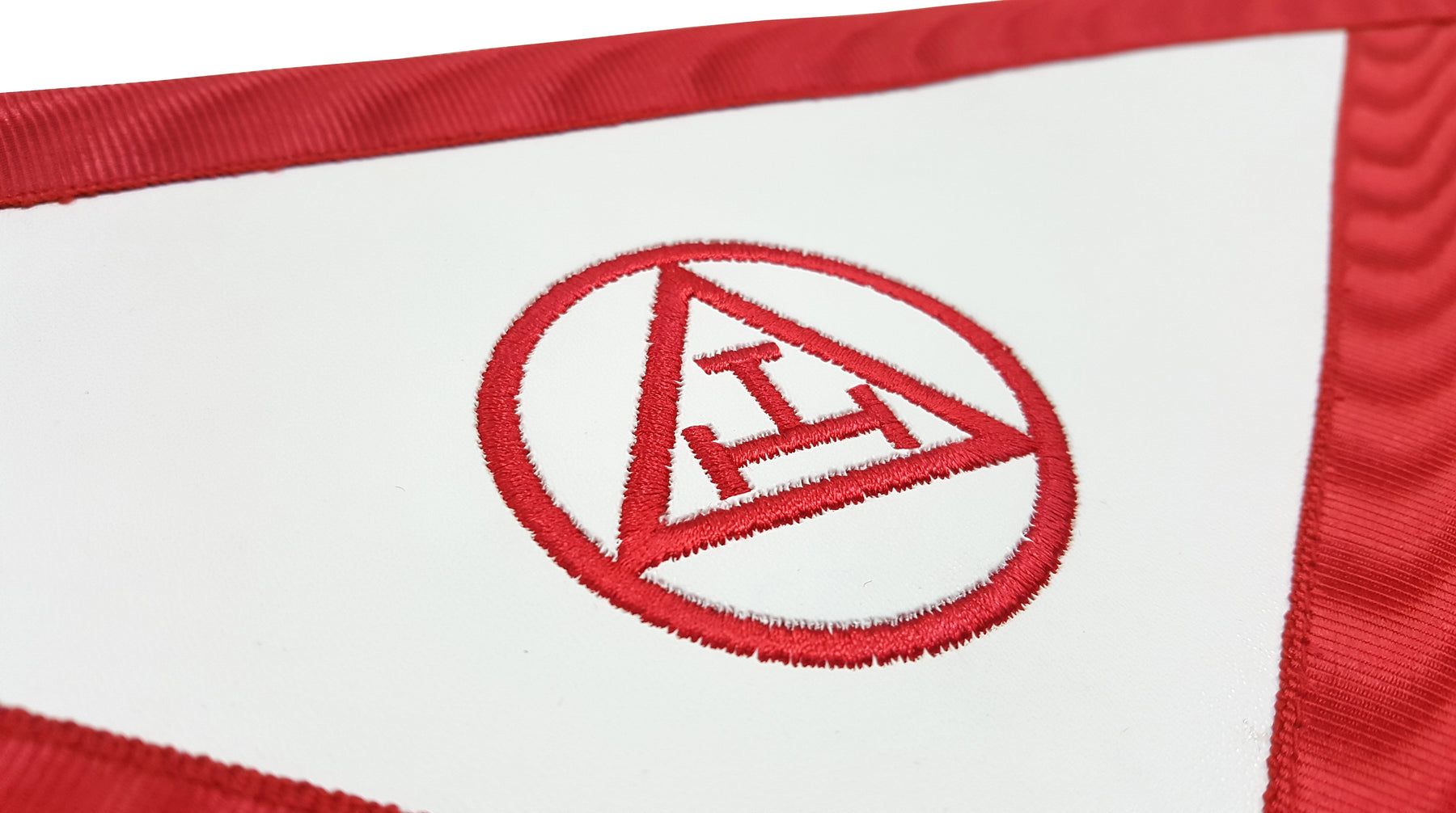 Veil Royal Arch Chapter Apron - Red Machine Embroidery - Bricks Masons