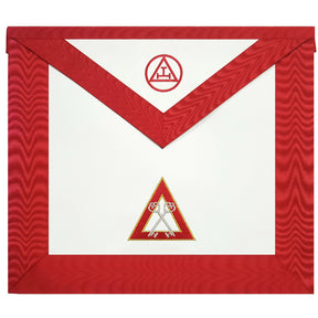 Treasurer Royal Arch Chapter Apron - Red Machine Embroidery - Bricks Masons