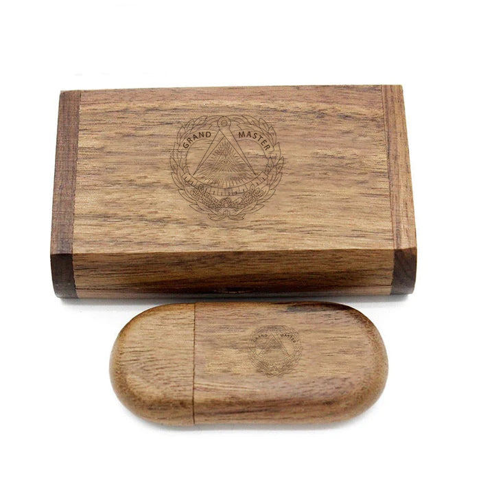 Grand Master Blue Lodge USB Flash Drives - Various Wood Colors - Bricks Masons