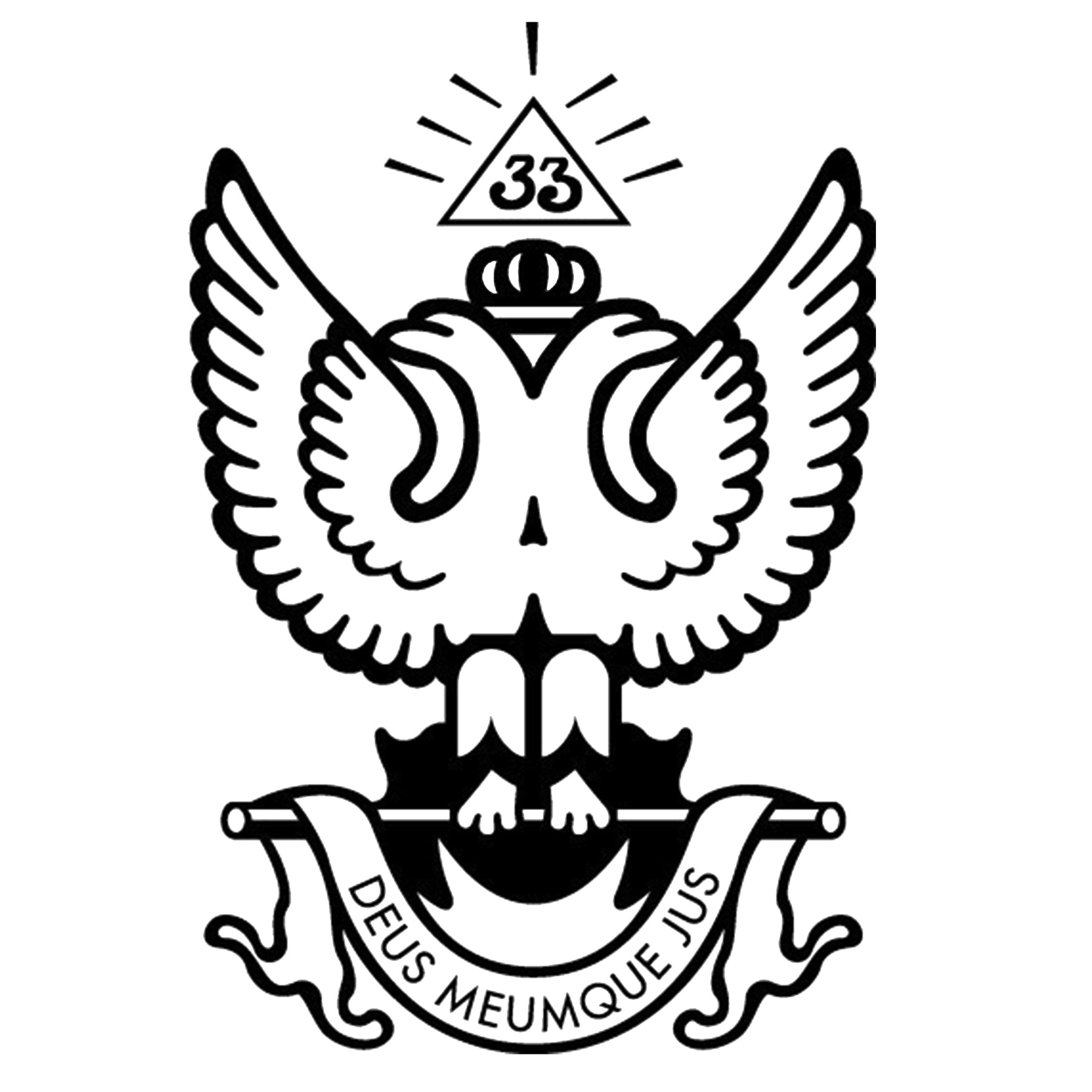 33rd Degree Scottish Rite Business Card Holder - Wings Up Leather - Bricks Masons