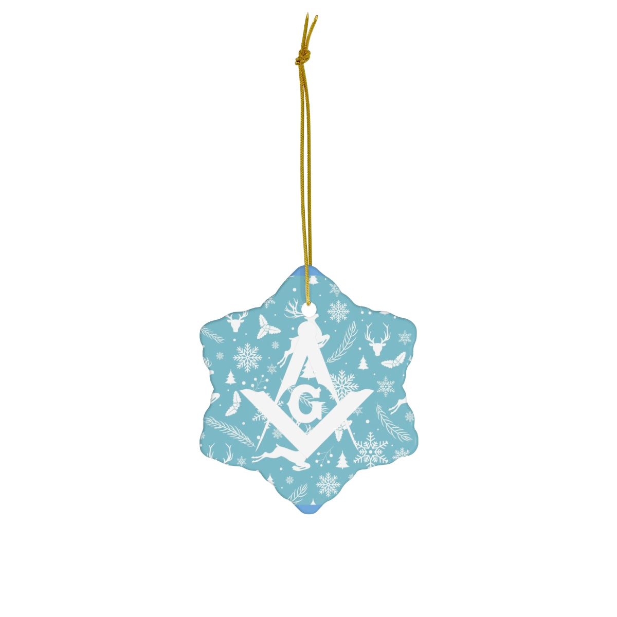 Master Mason Blue Lodge Christmas Ornament - Ceramic 2 Shapes - Bricks Masons