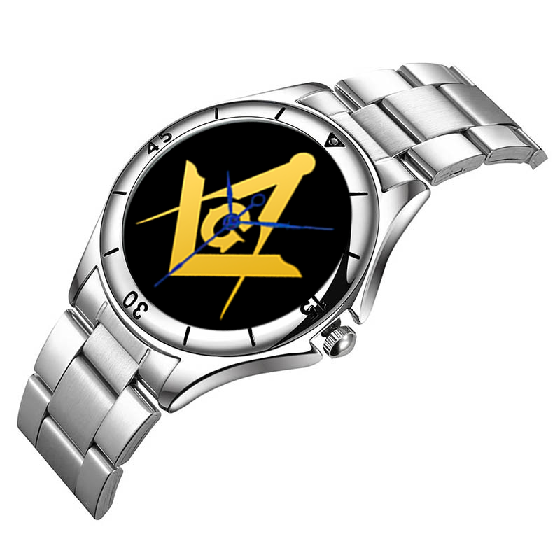 Master Mason Blue Lodge Wristwatch - Stainless Steel - Bricks Masons