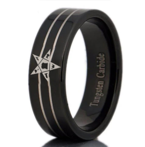 OES Ring - Black Tungsten - Bricks Masons