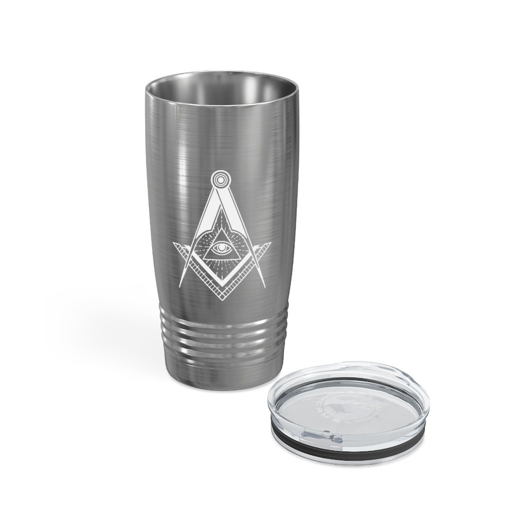 Master Mason Blue Lodge Ringneck Tumbler - Square & Compass All Seeing Eye - Bricks Masons