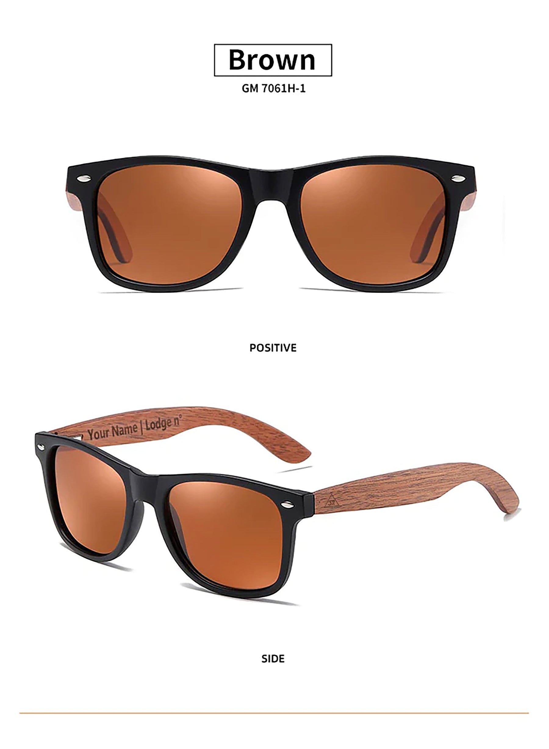 Royal Arch Chapter Sunglasses - UV Protection - Bricks Masons