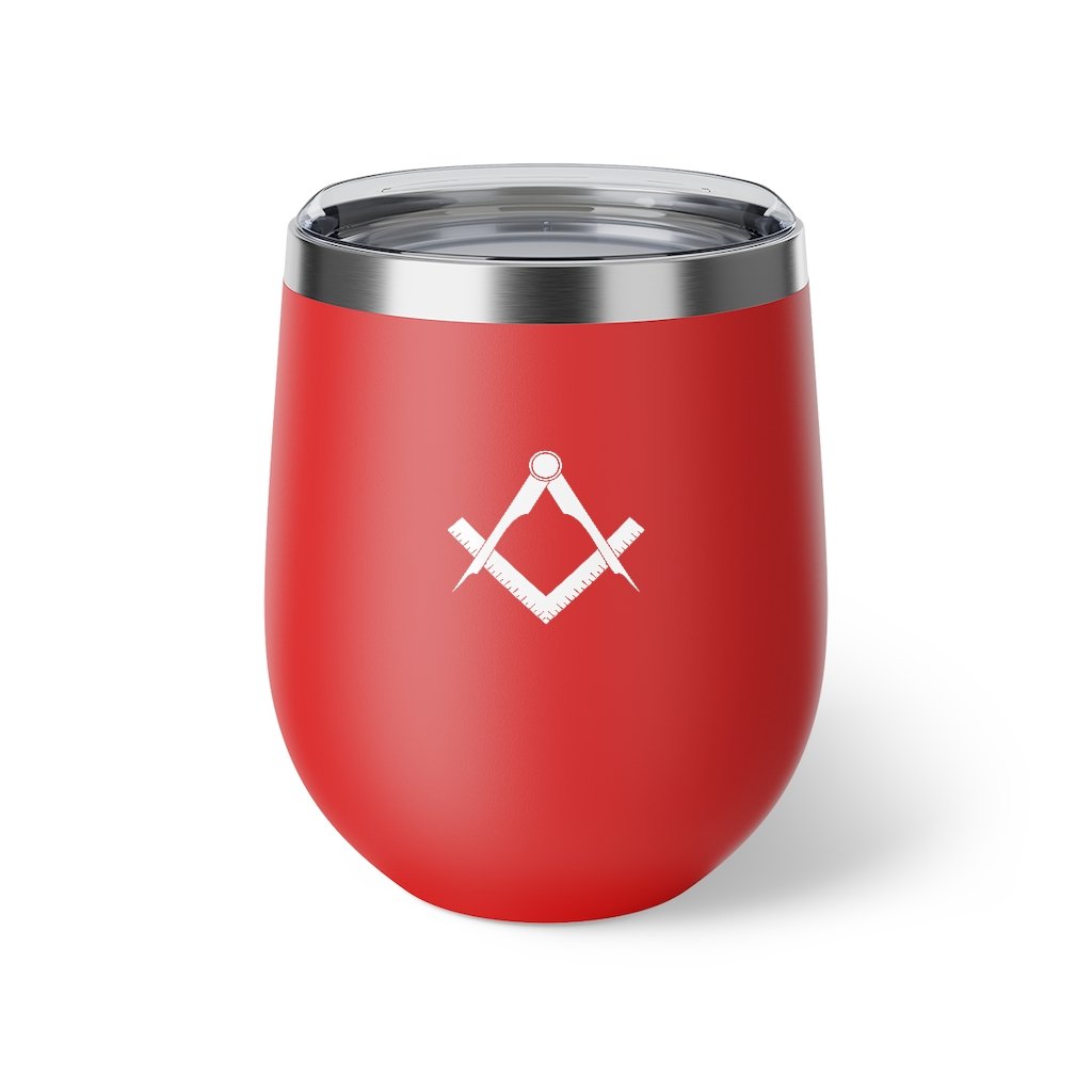 Master Mason Blue Lodge Vacuum Cup - 12oz Square & Compass - Bricks Masons