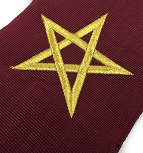 Officers Scottish Rite Officer Collar Set - Maroon Machine Embroidery - Bricks Masons