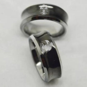 33rd Degree Scottish Rite Ring -  Wings Down Black Concave Tungsten - Bricks Masons