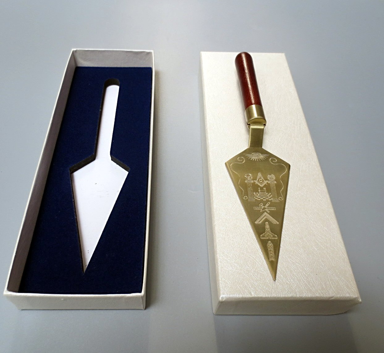 Masonic Trowel Master Mason Gold Plated with Custom Engraving - Bricks Masons