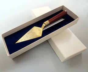 Masonic Trowel Master Mason Gold Plated with Custom Engraving - Bricks Masons
