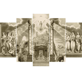 Masonic Canvas - 1800s Americana Masonic Chart with Code and Prayer - Bricks Masons