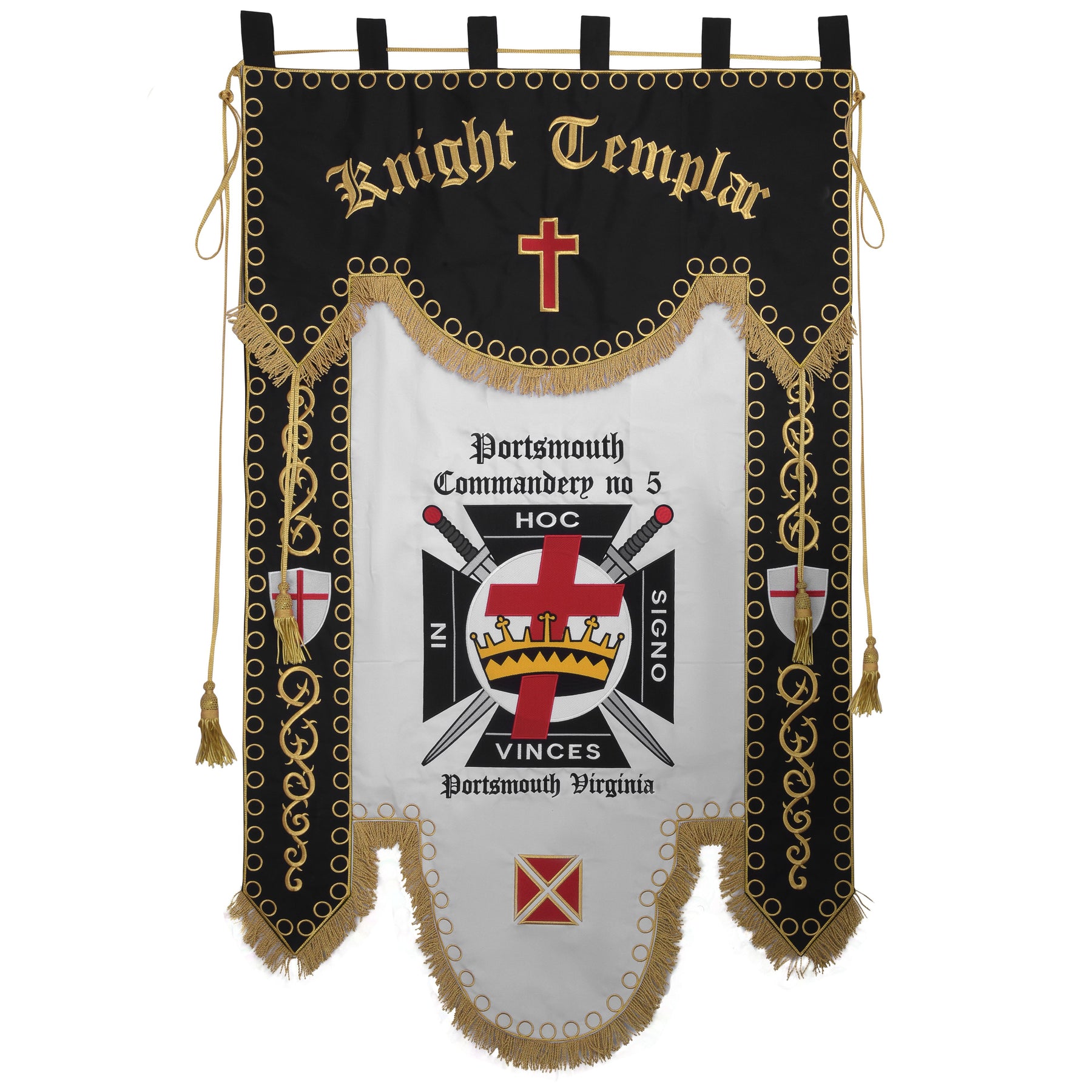 Knights Templar Commandery Banner - Machine Embroidery - Bricks Masons