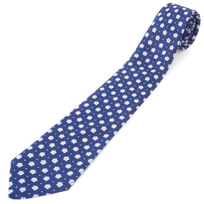 Masonic Necktie - Blue With Forget Me Not Pattern - Bricks Masons