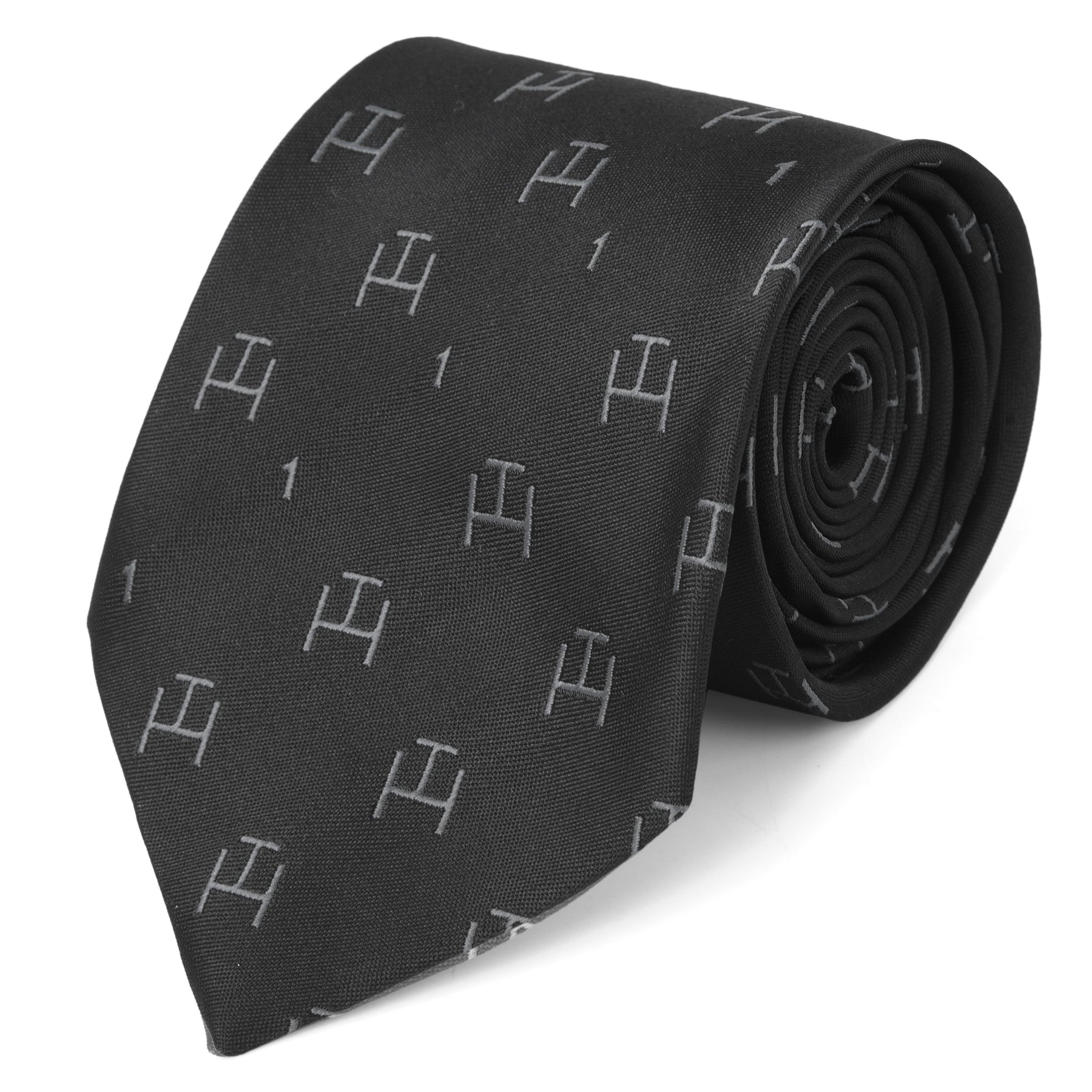 Royal Arch Chapter Necktie - Black With Machine Embroidery Emblem - Bricks Masons