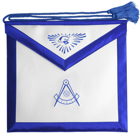 Past Master Blue Lodge Apron - Blue Tassels - Bricks Masons