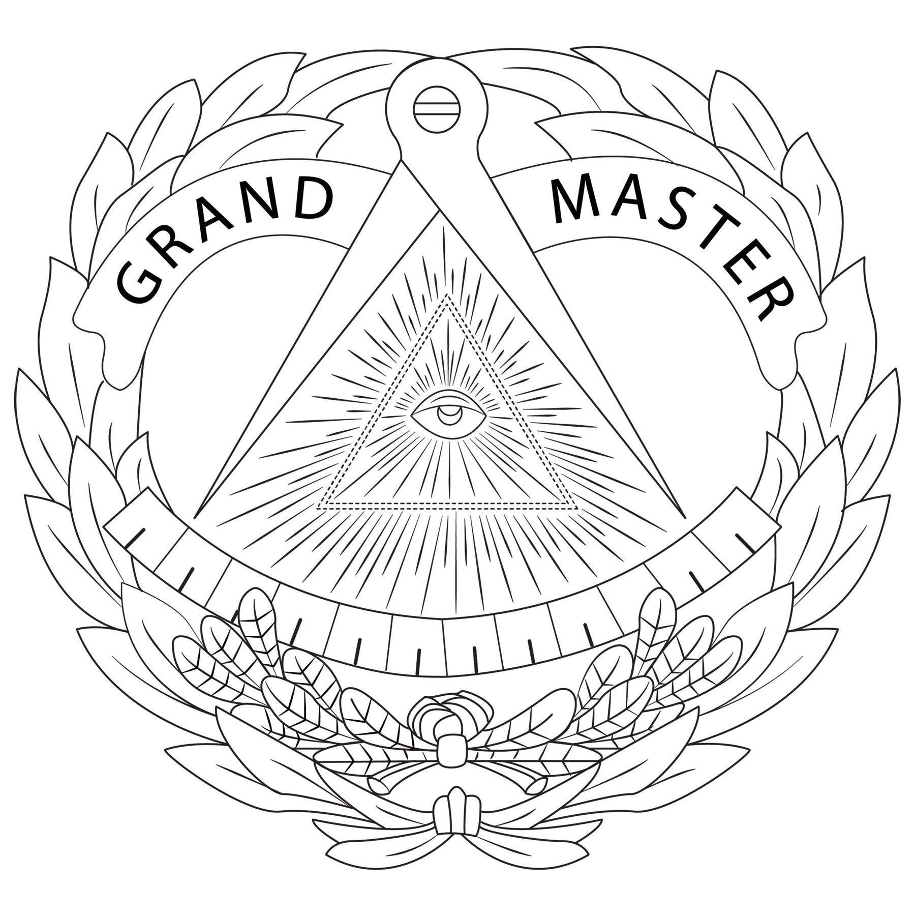 Grand Master Blue Lodge Ring - Gold Rounded Tungsten - Bricks Masons