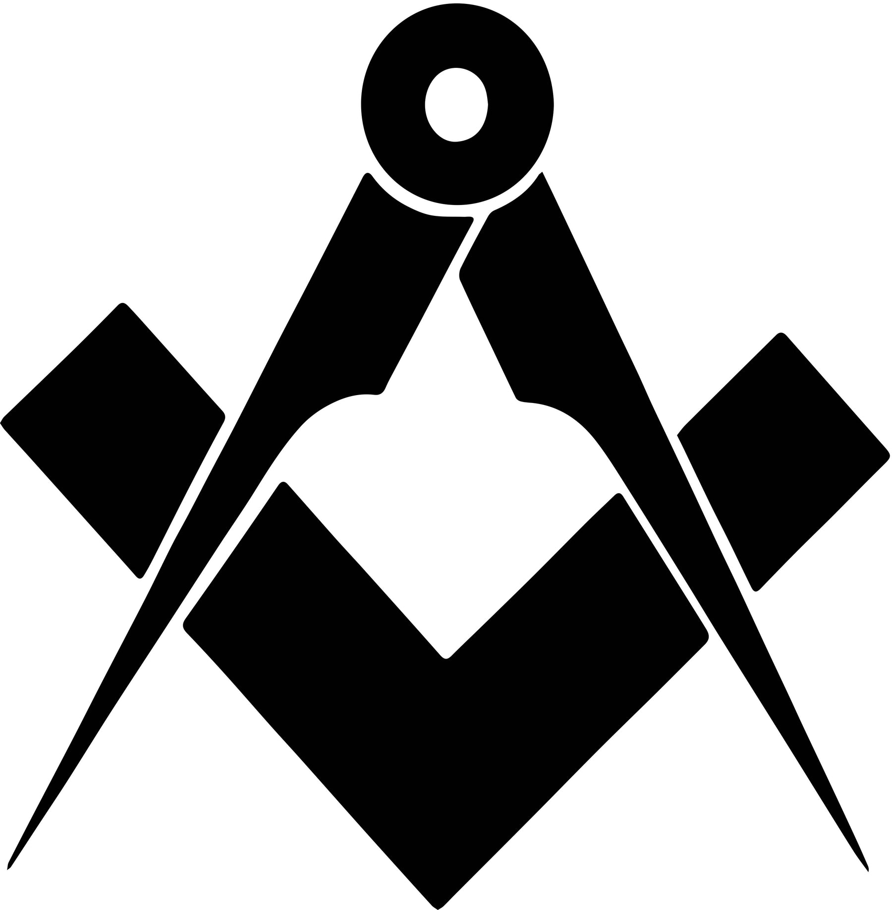 Master Mason Blue Lodge Ring - Black Silver Tungsten - Bricks Masons