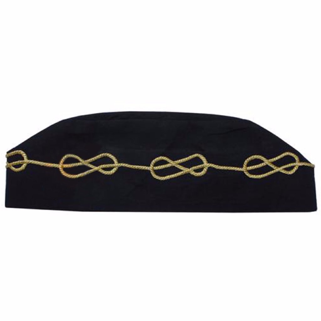 Masonic Crown Cap - Black Handmade Embroidery - Bricks Masons