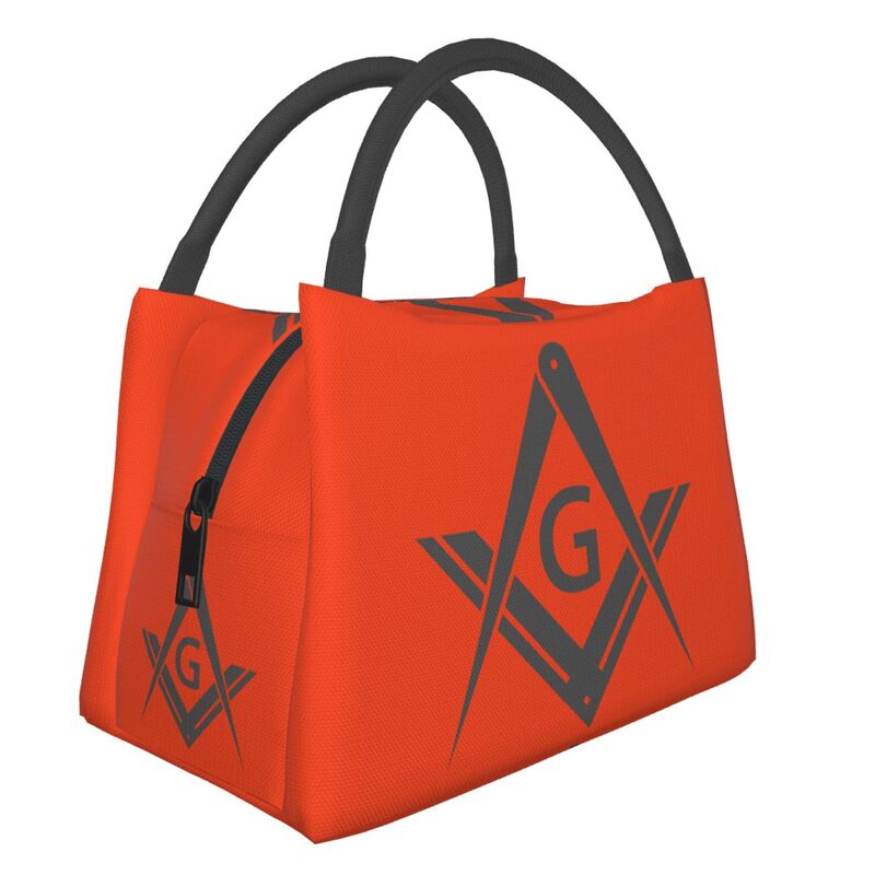 Master Mason Blue Lodge Lunch Bag - Square and Compass G Red Thermal Insulated