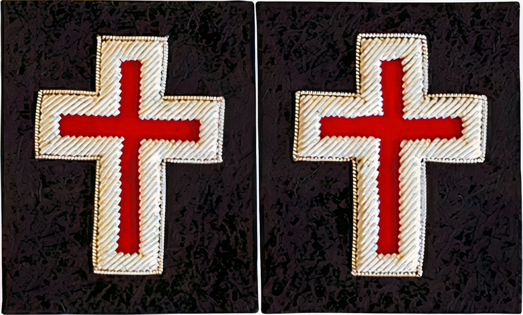 Sir Knight Cross Knights Templar Frock Coat Sleeve Patch - Bullion Embroidery - Bricks Masons