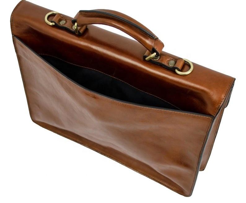 Master Mason Blue Lodge Briefcase - Brown Leather - Bricks Masons