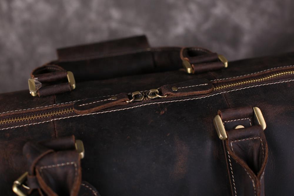 Handmade Genuine Leather Masonic Duffel/Travel Bag - (Multiple Appendants) - Bricks Masons