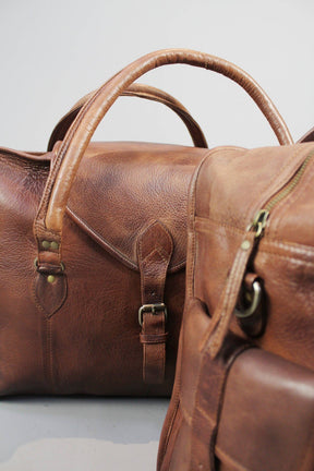 Royal Arch Chapter Travel Bag - Vintage Brown Leather - Bricks Masons