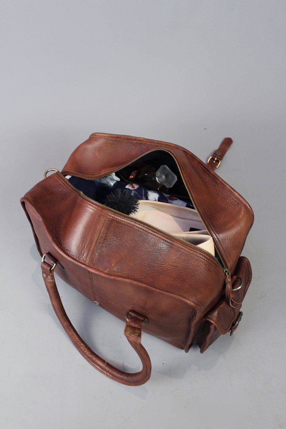 Council Travel Bag - Vintage Brown Leather - Bricks Masons