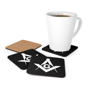 Master Mason Blue Lodge Coaster - Square & Compass G Black - Bricks Masons