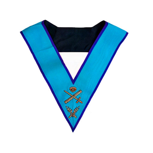 Expert Memphis Misraim French Regulation Officer Collar - Hand Embroidery - Bricks Masons