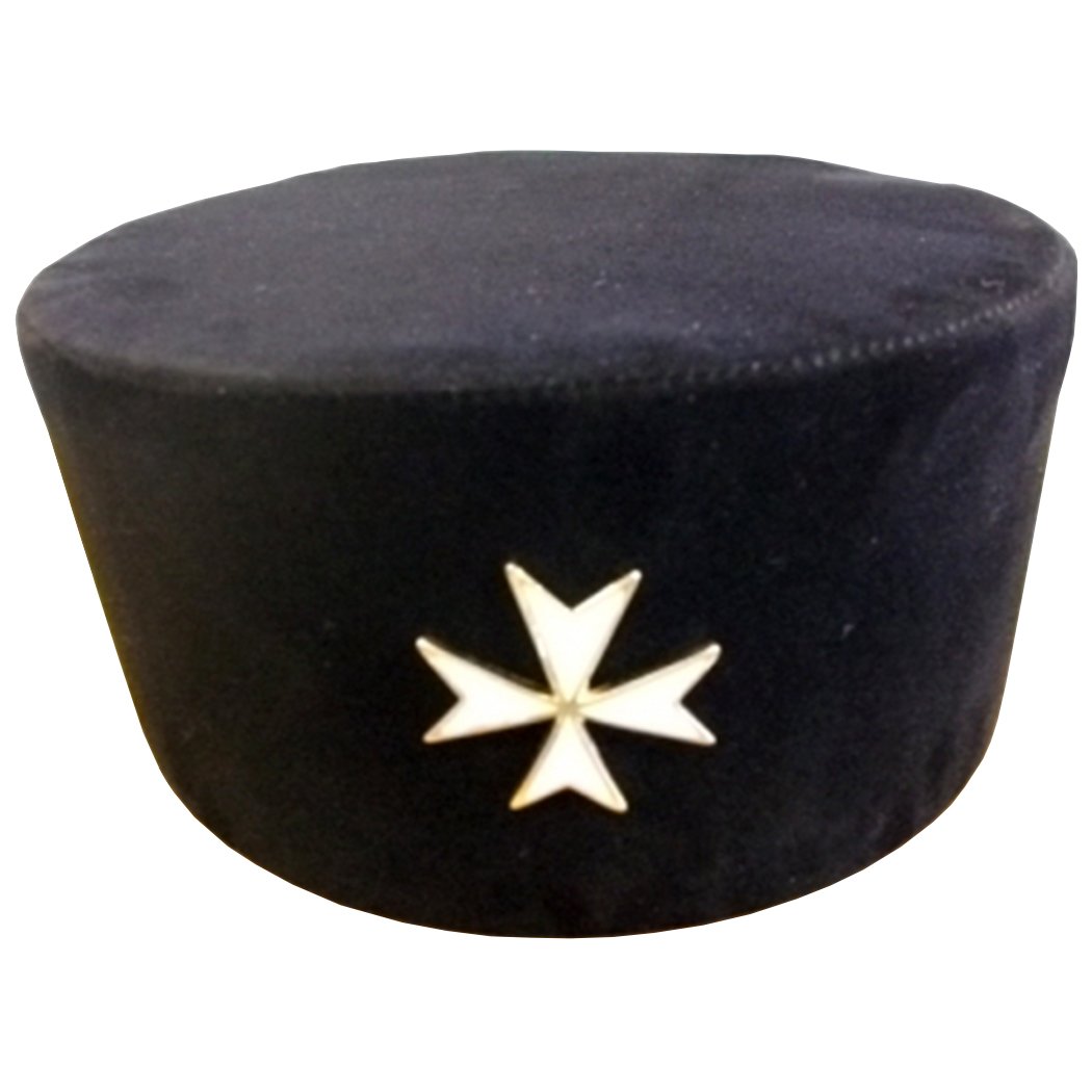 Order of Malta Commandery Crown Cap - Black with Silver Badge - Bricks Masons