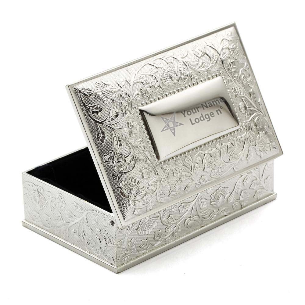 OES Jewelry Box - Black Velvet Lining - Bricks Masons