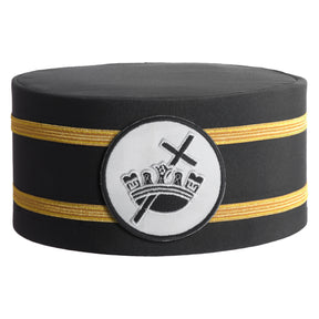 Knights Templar Commandery Crown Cap - White Patch With Double Braid - Bricks Masons
