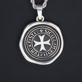 Knights Templar Pendant - Various Materials With Templar Cross