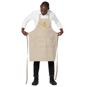 Master Mason Bllue Lodge Kitchen Apron - Square and Compass Embroidery - Bricks Masons