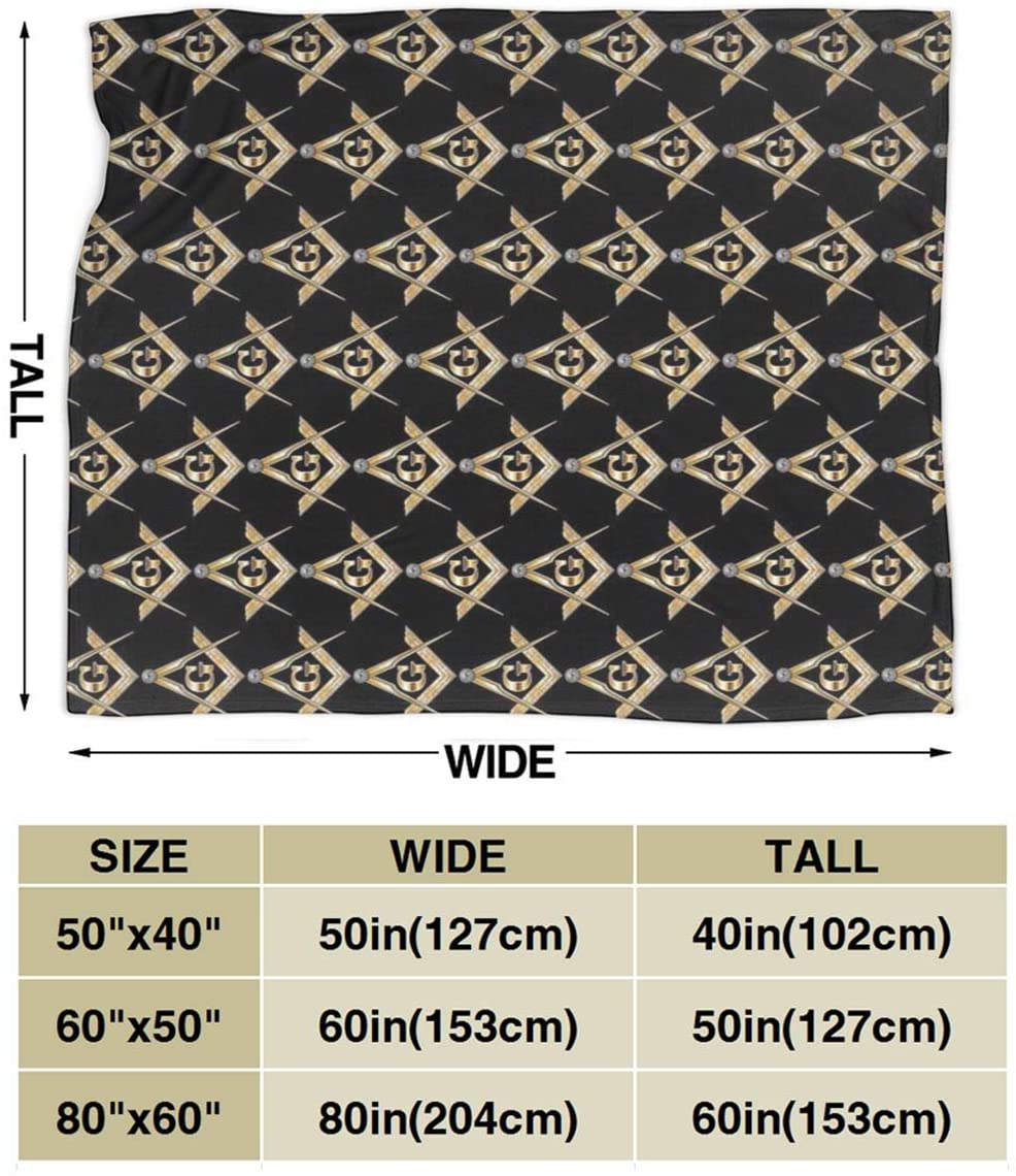 Master Mason Blue Lodge Blanket -  Warm Cozy Lightweight Fleece - Bricks Masons