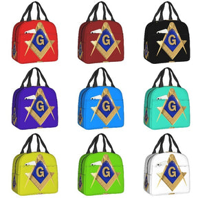Master Mason Blue Lodge Lunch Bag - Thermal Insulated (Multiple Colors) - Bricks Masons