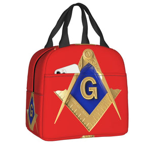 Master Mason Blue Lodge Lunch Bag - Thermal Insulated (Multiple Colors) - Bricks Masons