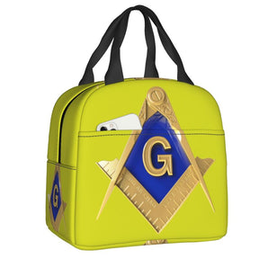 Master Mason Blue Lodge Lunch Bag - Thermal Insulated (Multiple Colors) - Bricks Masons