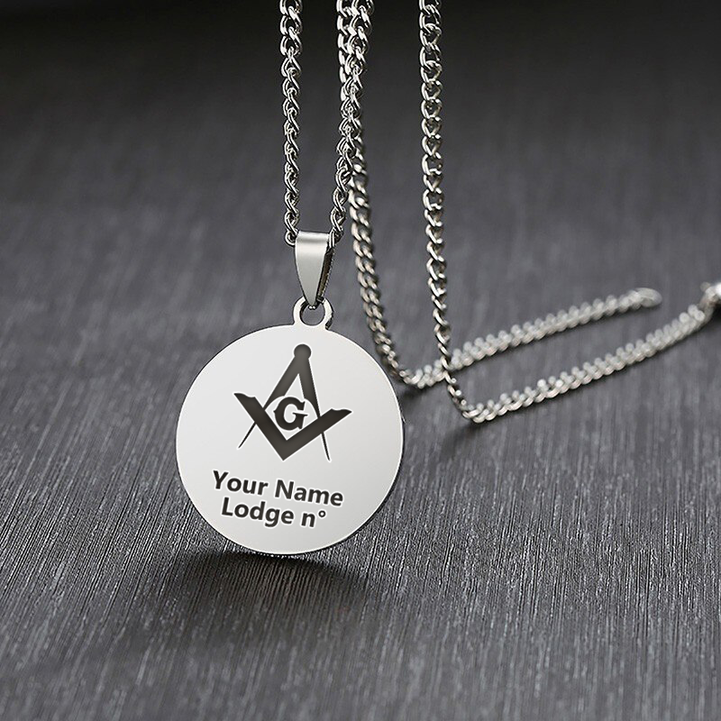 Master Mason Blue Lodge Necklace - Various Stainless Steel Colors - Bricks Masons